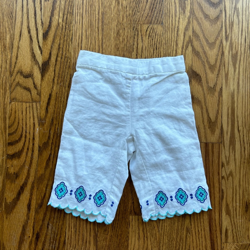 Janie & Jack White Linen Pants - 6-12M